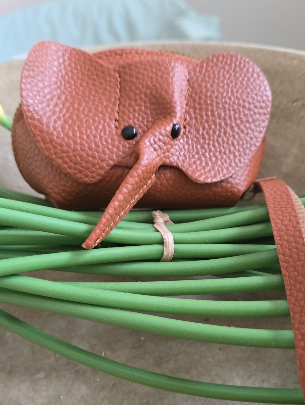 Brown Elephant wristlet/coin.purse is back in stock. Zipper closure -